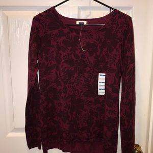 Maroon floral sweater